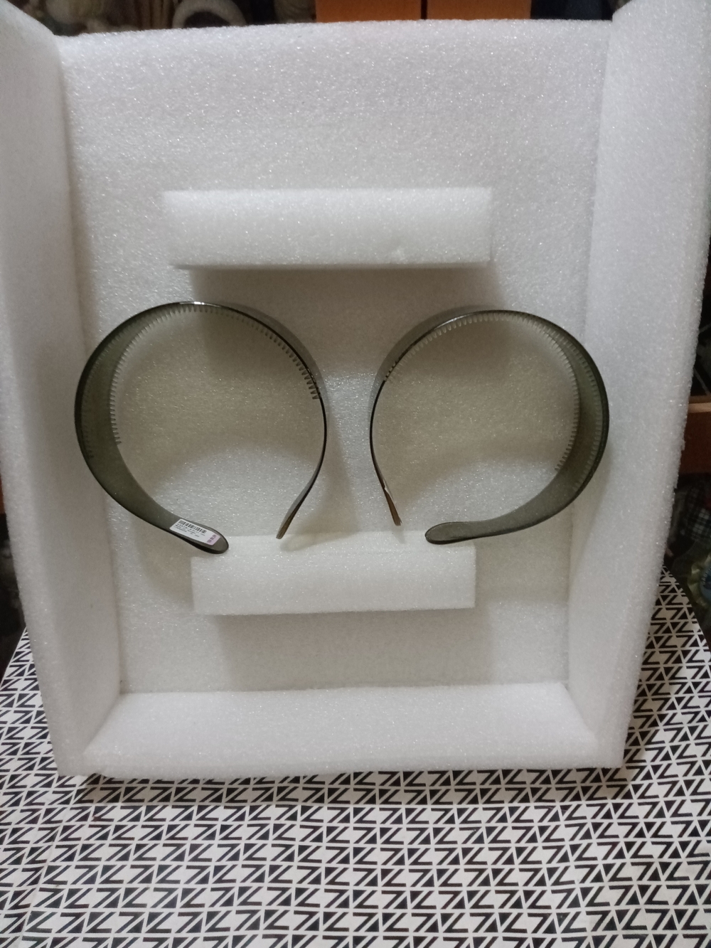 Clear Smoky Plastic Headbands - Pair